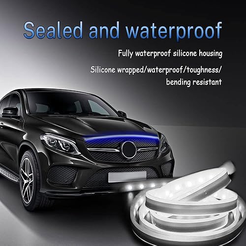 Miniatura 7 de Tira de luces LED para exteriores de automóvil, tira de luz flexible para capó de automóvil, tiras de luz de circulación diurna impermeables, luces
