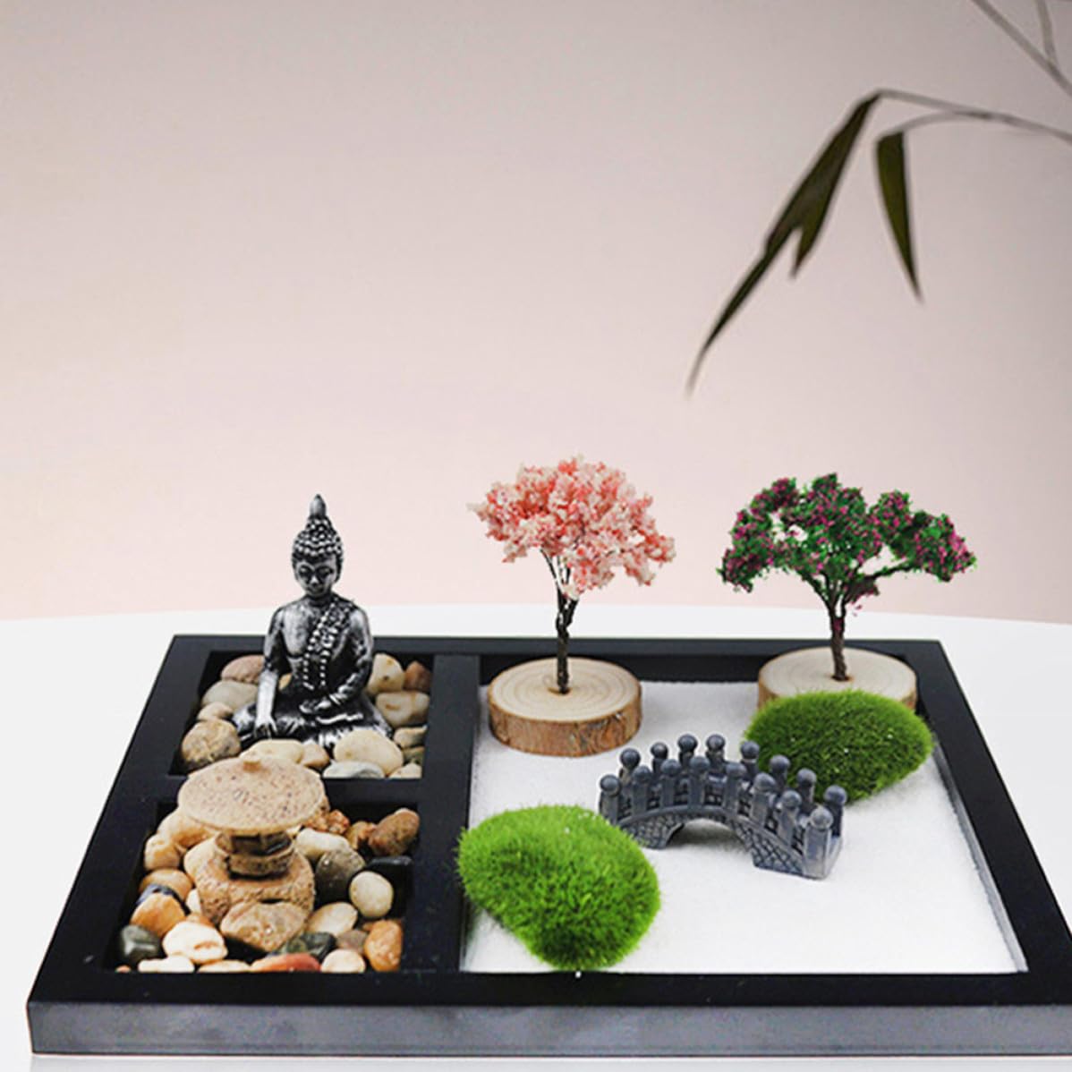 Adorno de Arenero de Jardín Zen, Mesa Oficina, Tablero Negro