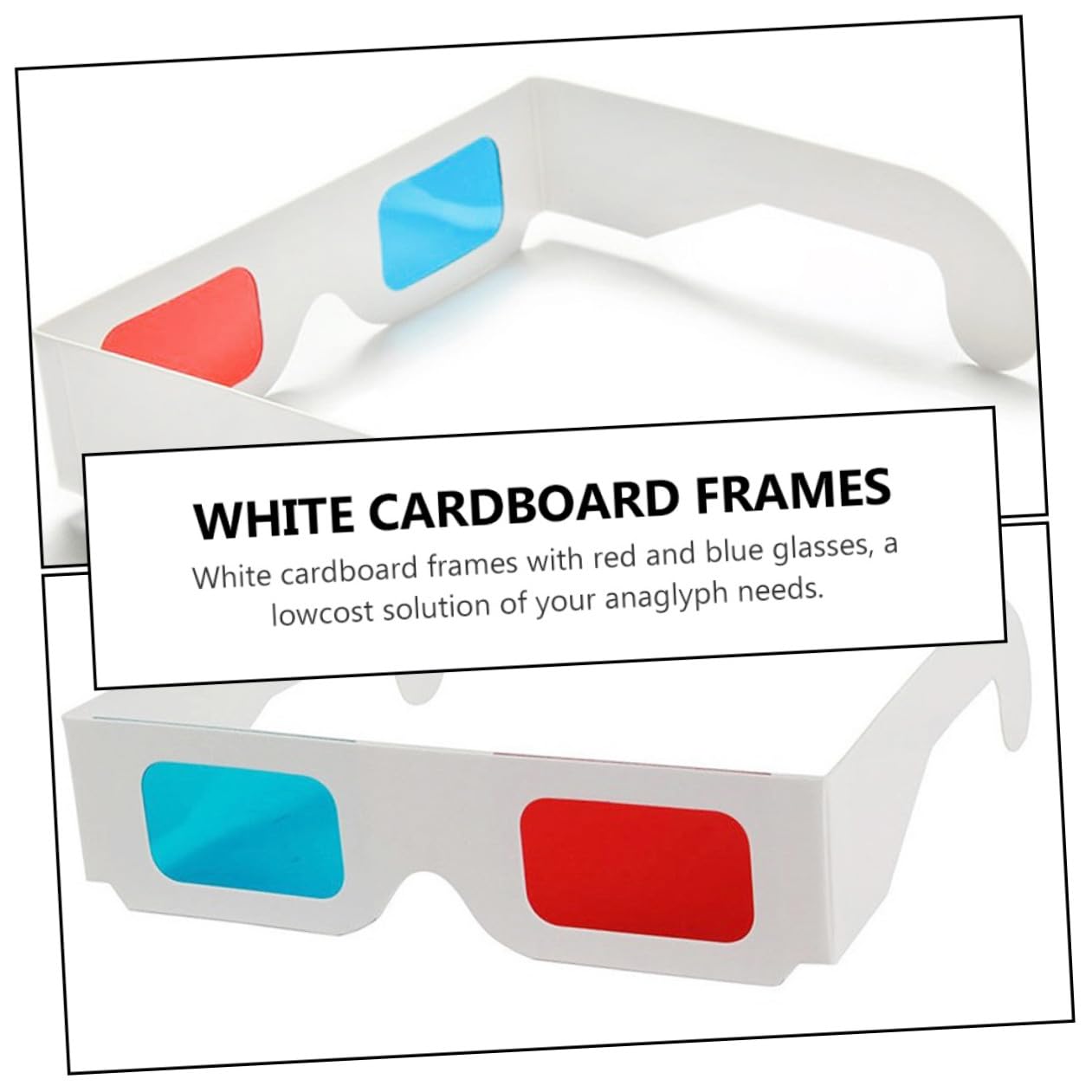 KOMBIUDA Gafas 3D Anaglifo de Cartón Color Claro Lentes Rojo y Azul, Desechables, 30 Unidades, Ligeras y Portátiles para Cine en Casa y Uso Infantil y Adulto