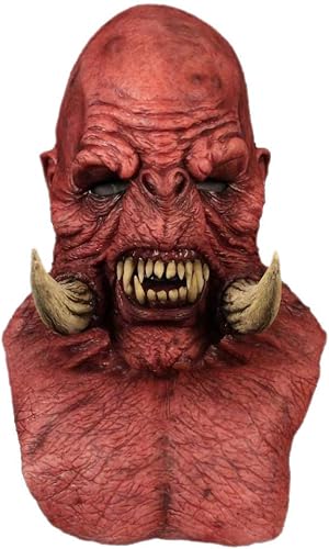 HEALT Máscara de Halloween aterradora, máscara espeluznante súper suave, disfraz de demonio malvado, vestido elegante para fiesta de disfraces de
