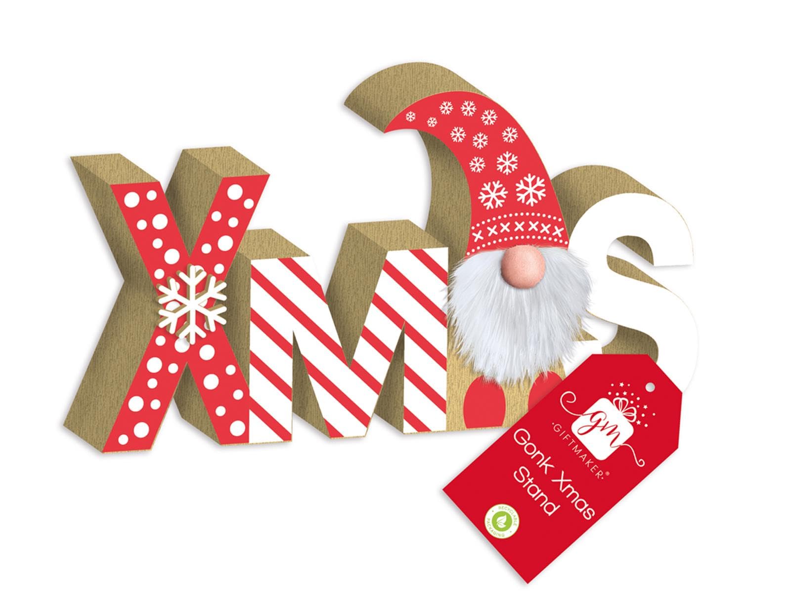 Anker Christmas Xmas Gonk Wooden Sign Decoration from B&Q