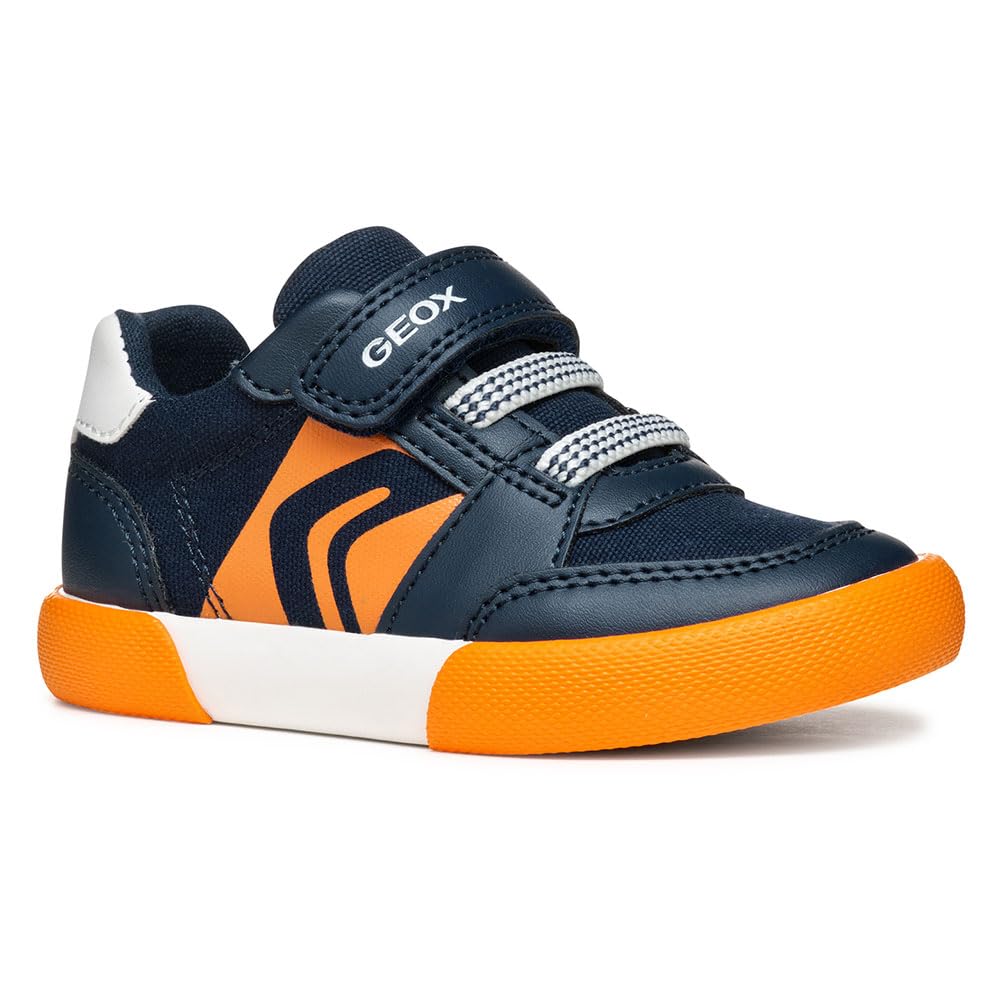 Geox B GISLI BOY A, Boys’ Sneaker, Navy/Orange,