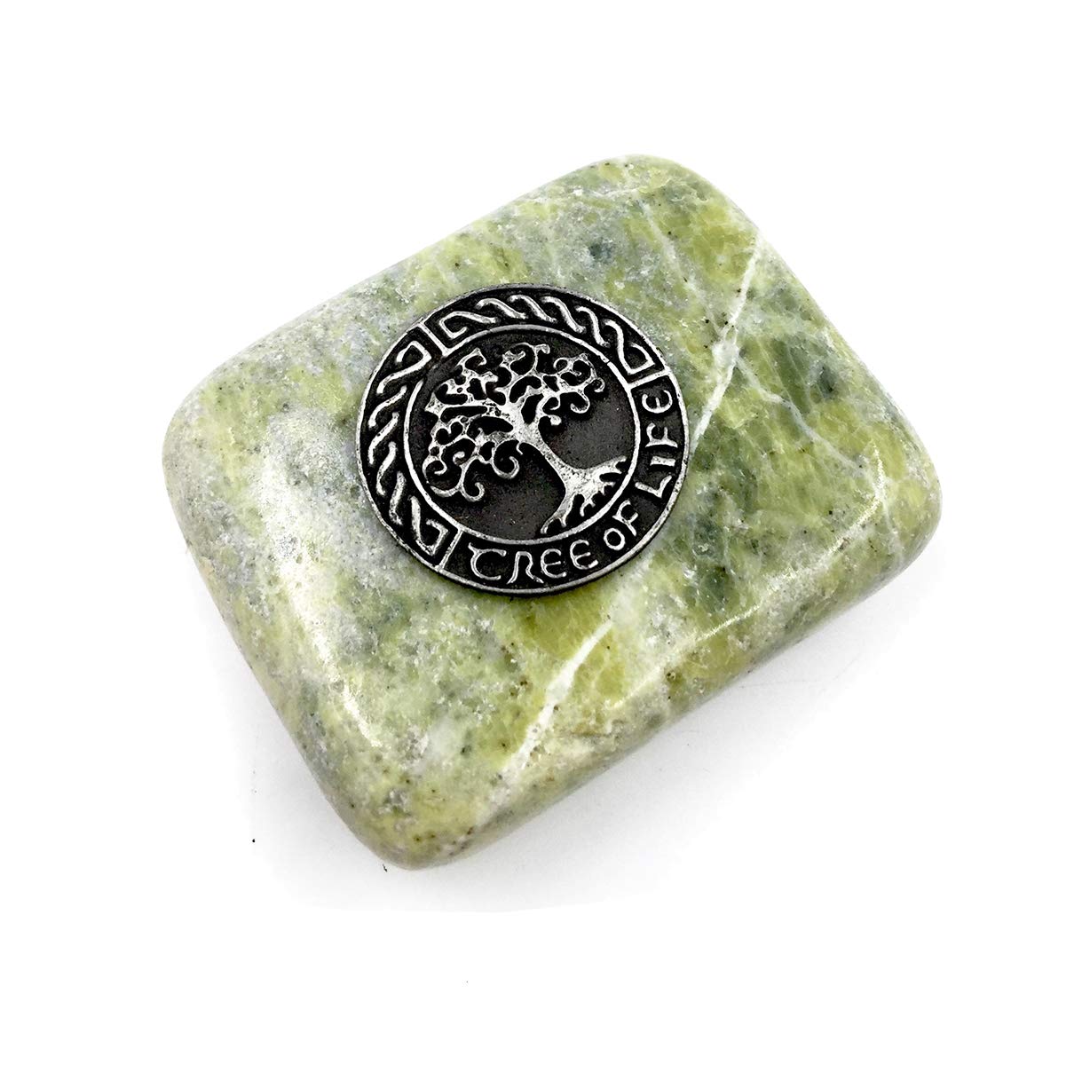 Irish Connemara Marble Paperweight with Tree of Life