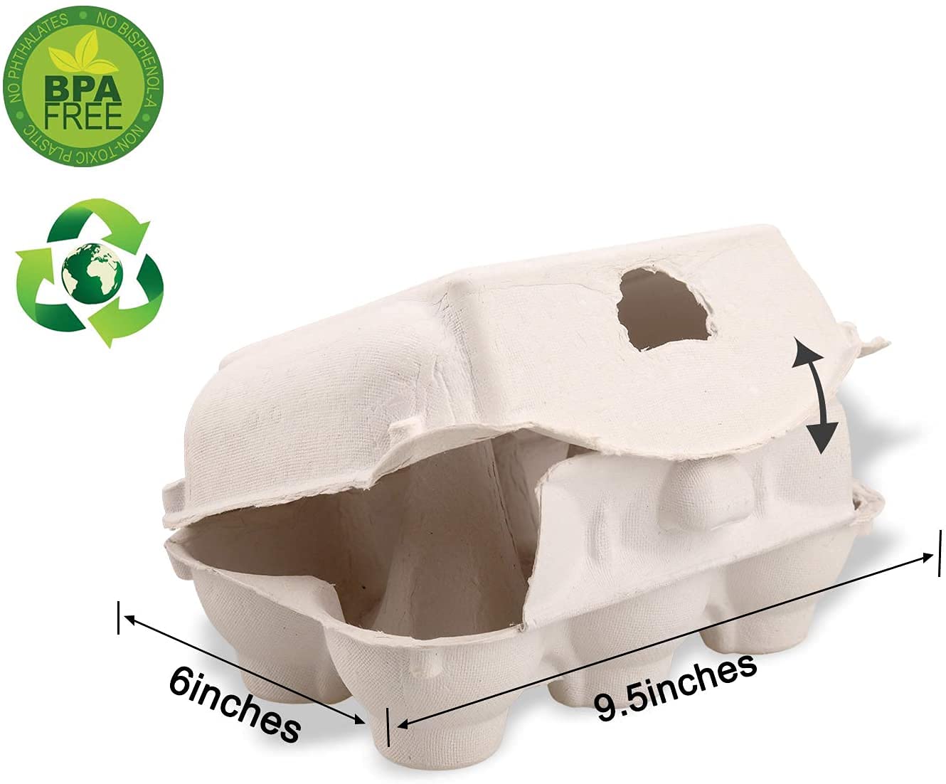 20 Pack Empty Egg Cartons,Biodegradable 6 Cell Egg Cartons Egg Holders