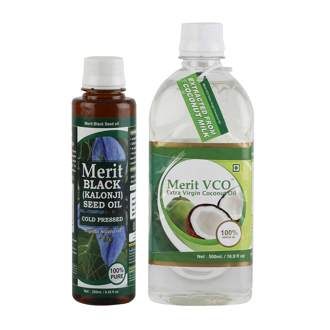 Extra Virgin Coconut Oil (?????? ???) With Kalonji Cold Pressed Oil (Pack Of 2)