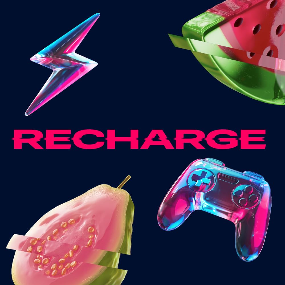 RESPAWN by Razer RECHARGE​ Menta de sandía y guayaba sin azúcar, paquetes de 28 g, 8 unidades