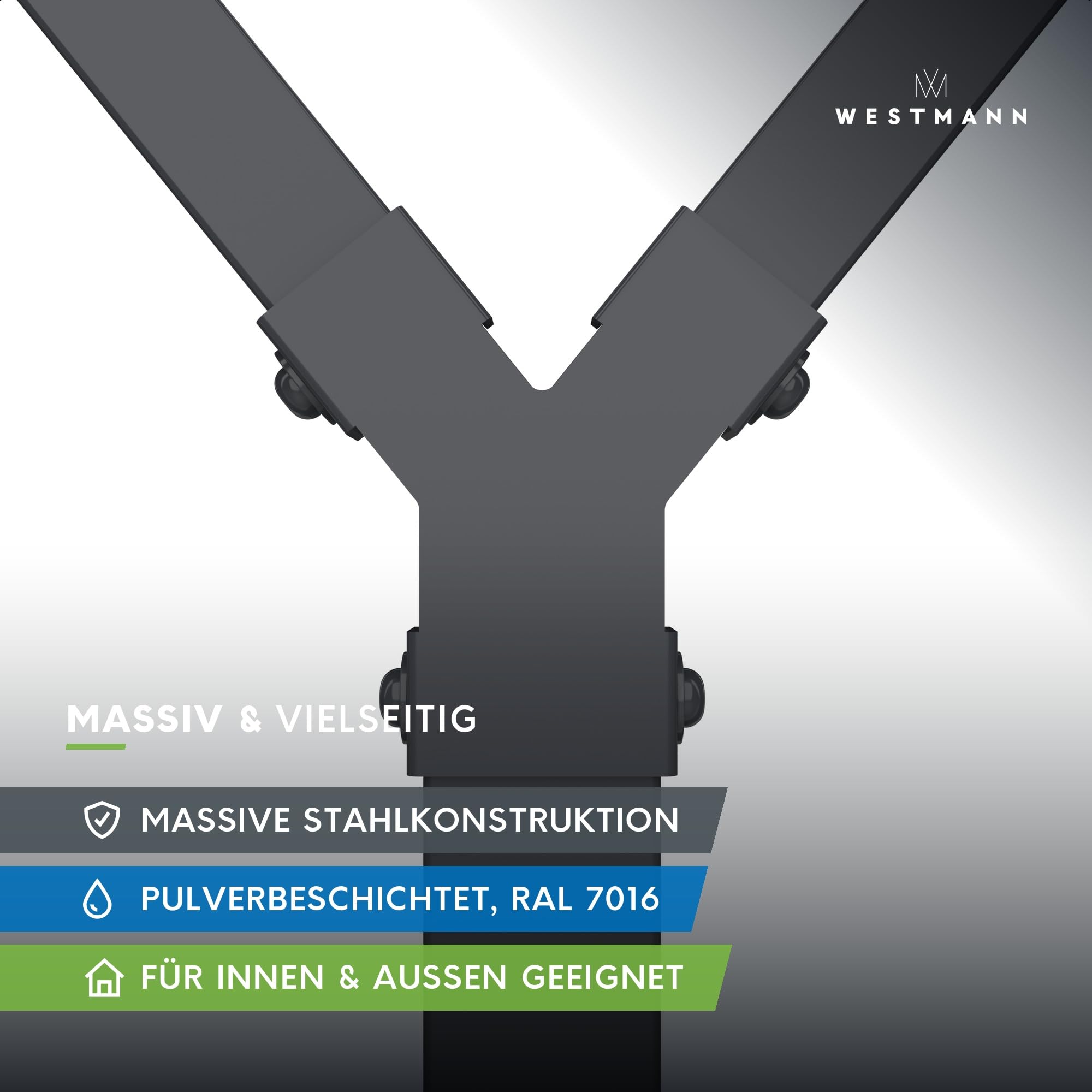 WESTMANN Castra B Kaminholzregal Metall für Innen und Außen 95x50x160 cm