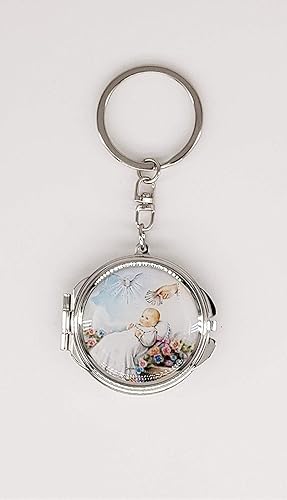 12 unids nuevo bautismo compacto espejo llavero favor bautizo recuerdos/bautismo 1 bebé diseño maquillaje compacto/primera comunión