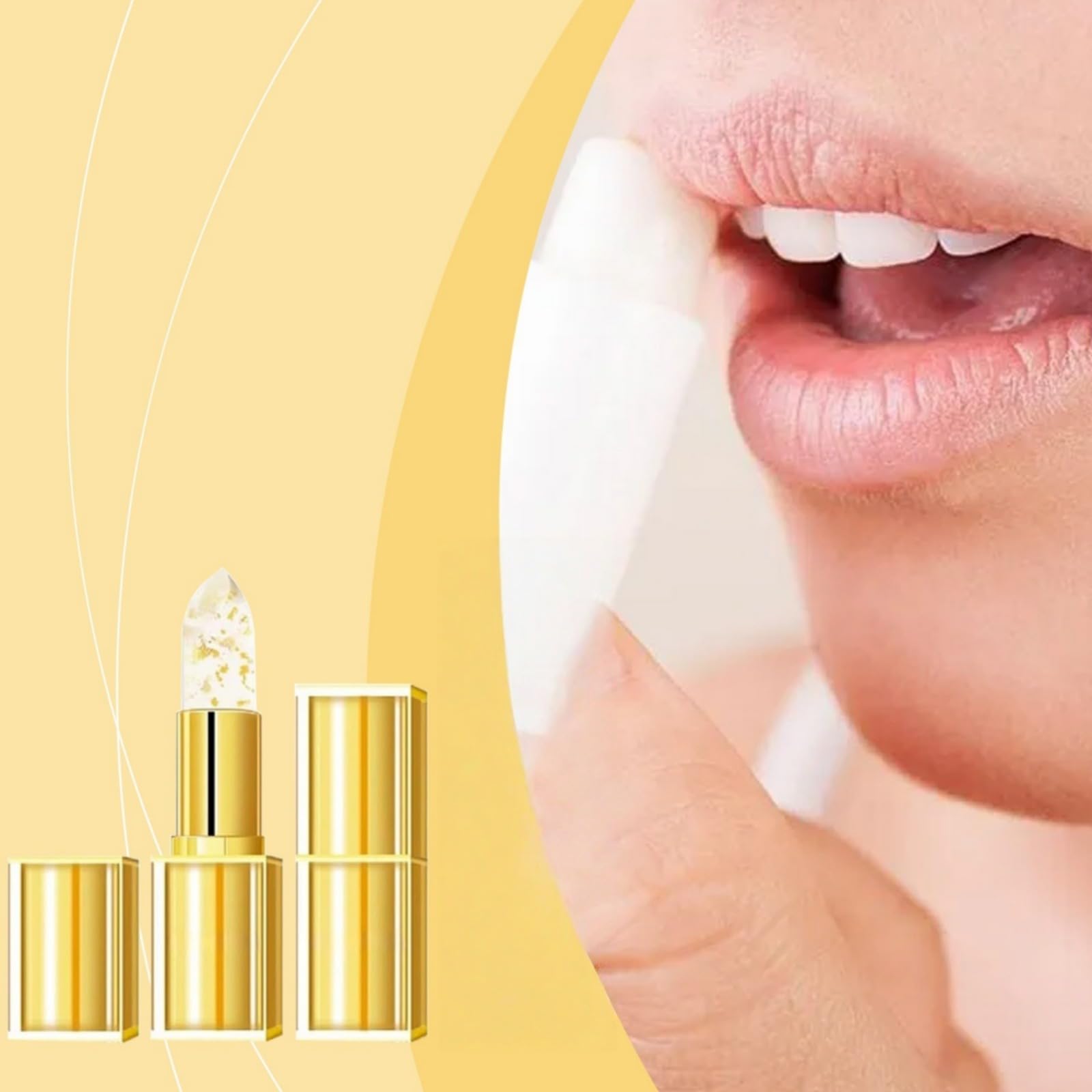 Rossetto da donna con cambio di colore, labbra naturali e idratante, a lunga durata, impermeabile, balsamo per labbro, con lamina d'oro, cura Natu5