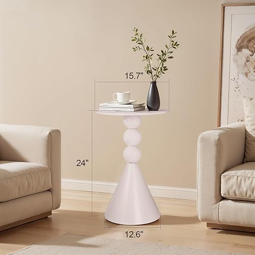 Miniatura 3 de Mesa redonda de Martini de metal, mesa auxiliar de tambor vintage, mesita de noche moderna, mesas de centro para espacio pequeño, sala de estar,