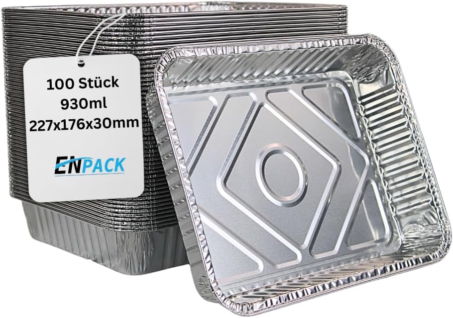 Aluminium grillschalen plein 2,5 cm x 23 cm x 34 cm