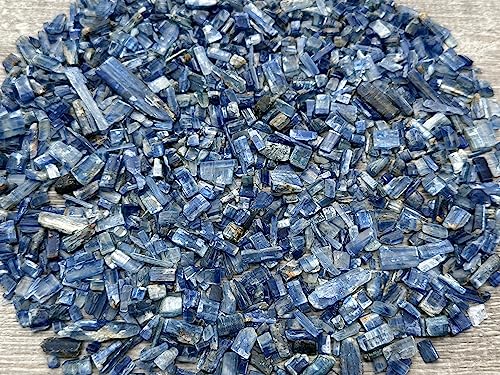 Image of 2 oz Lot Natural Blue Kyanite Semi Blue KyaniteTumbled Gemstone Chips, Crushed Mini Crystals, Undrilled Crystal Chips (Blue Kyanite)
