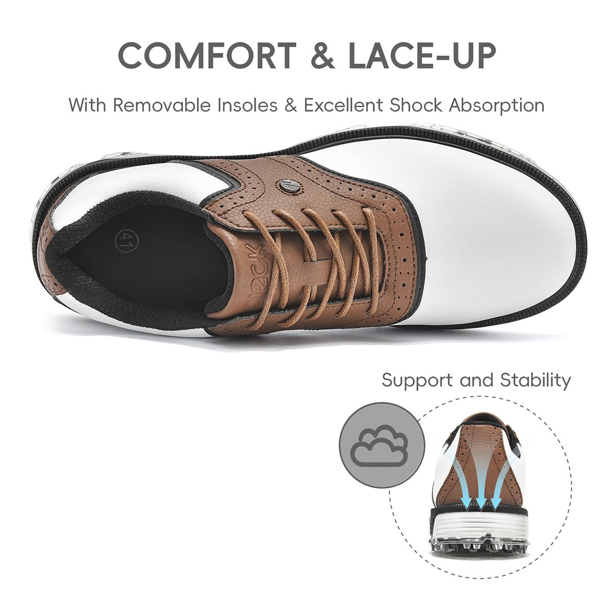 ULTIANT Golfschuhe Herren Wasserdicht Spikeless Klassisch Bequem Sneakers für Golfschuh Trainingsschuh