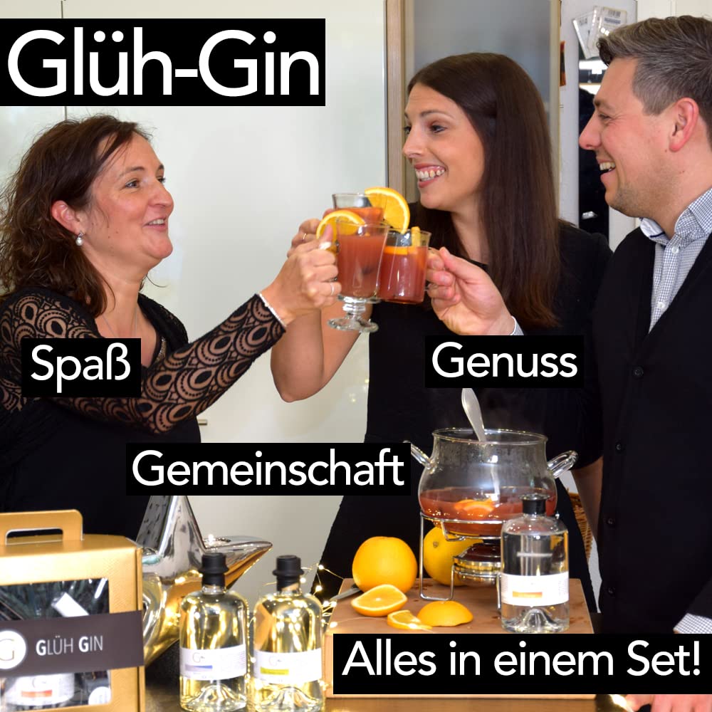 GeGeGe Glüh Gin Set SWEET HERBS mit Geschenkbox · Gin Geschenk Set · Erlebnisgeschenk mit GLÜH GIN · Gin Geschenk Männer & Frauen · Tolles Wintergetränk & Glühwein Alternative
