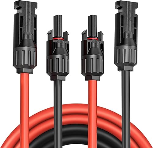 Cable de extensión solar de 10 pies, 10 AWG de conexión profesional hembra y macho, alambre de cobre estañado para el hogar, barco, RV, panel solar