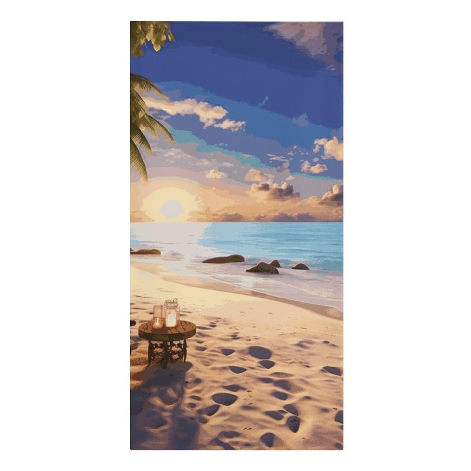 Khauerbc Style Romantic Beach Quick Dry Towels,Quick Dry Super Absorbent ，Large Oversized Beach Towel，61.4 * 30.3 Inches. Fiber Beach Towels Is Sand Proof Tropical Beach Essentials.