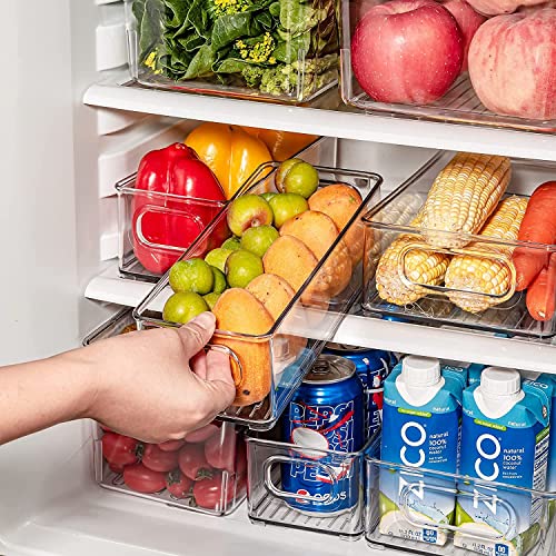 Image of Snazzy Clear Plastic Fridge Storage Organizer Kitchen Countertop Cupboard Organization Set OF 8