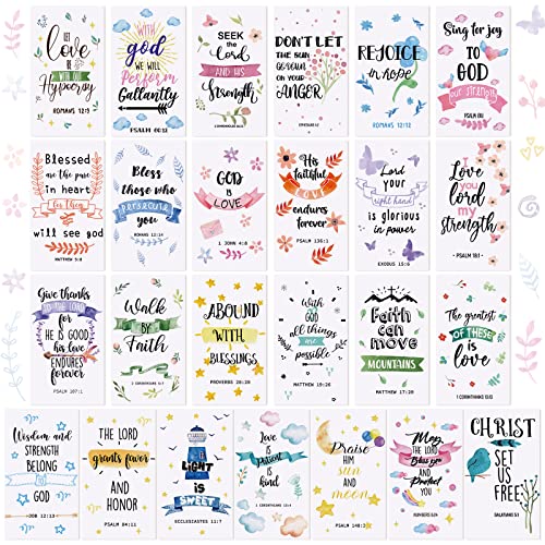 200 Pieces Bible Verse Cards With Full Scripture Inspirational Mini Prayer Cards Positive Affirmations Cards Religious Gifts For Men Women Religious Motivational Quote Cards Lunch Box (Vivid Style) #TOP3