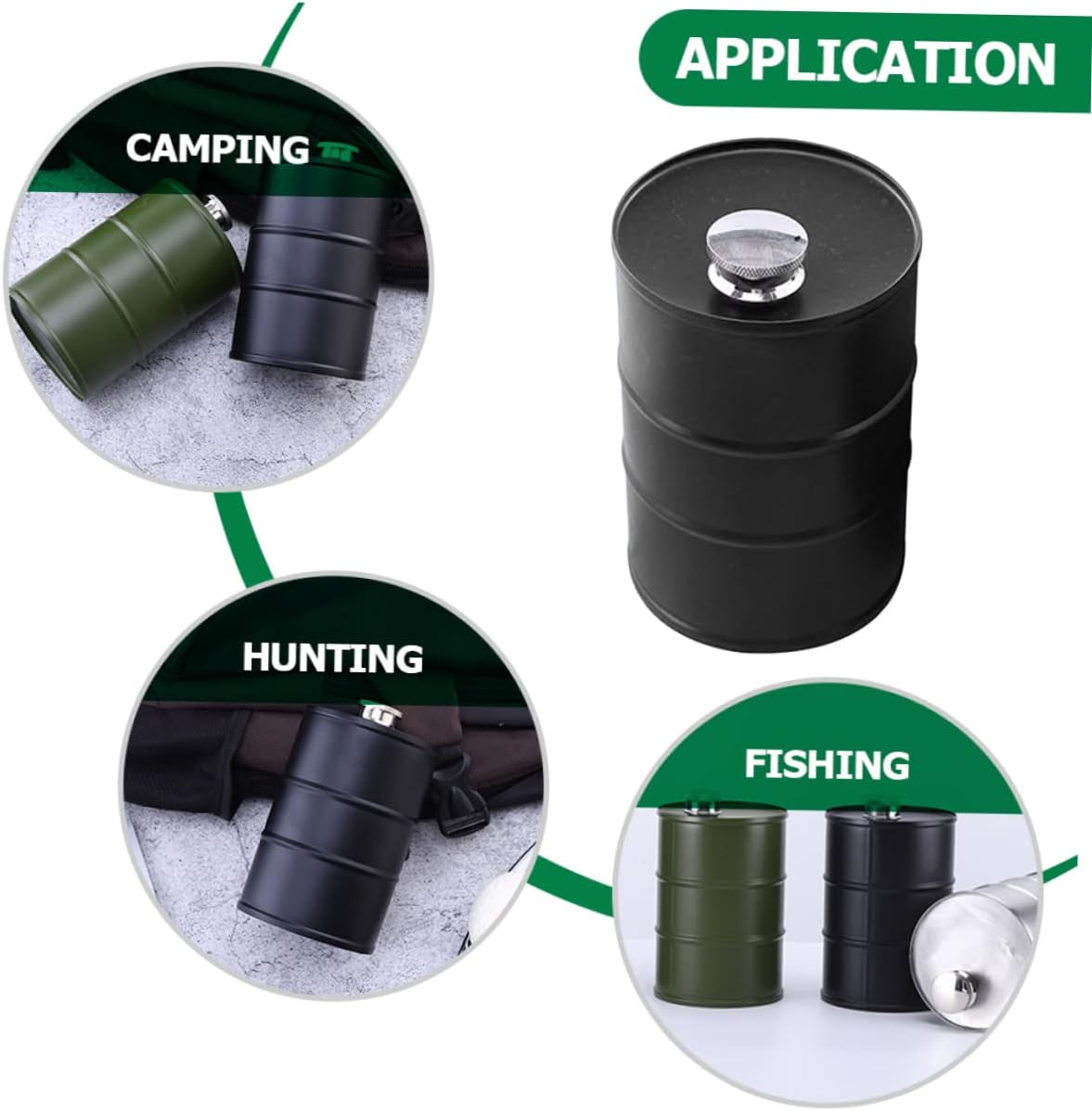 OUNONA Portable Outdoor Liquor Flask 750ml Beer Barrel Flask for Camping Hiking Hunting