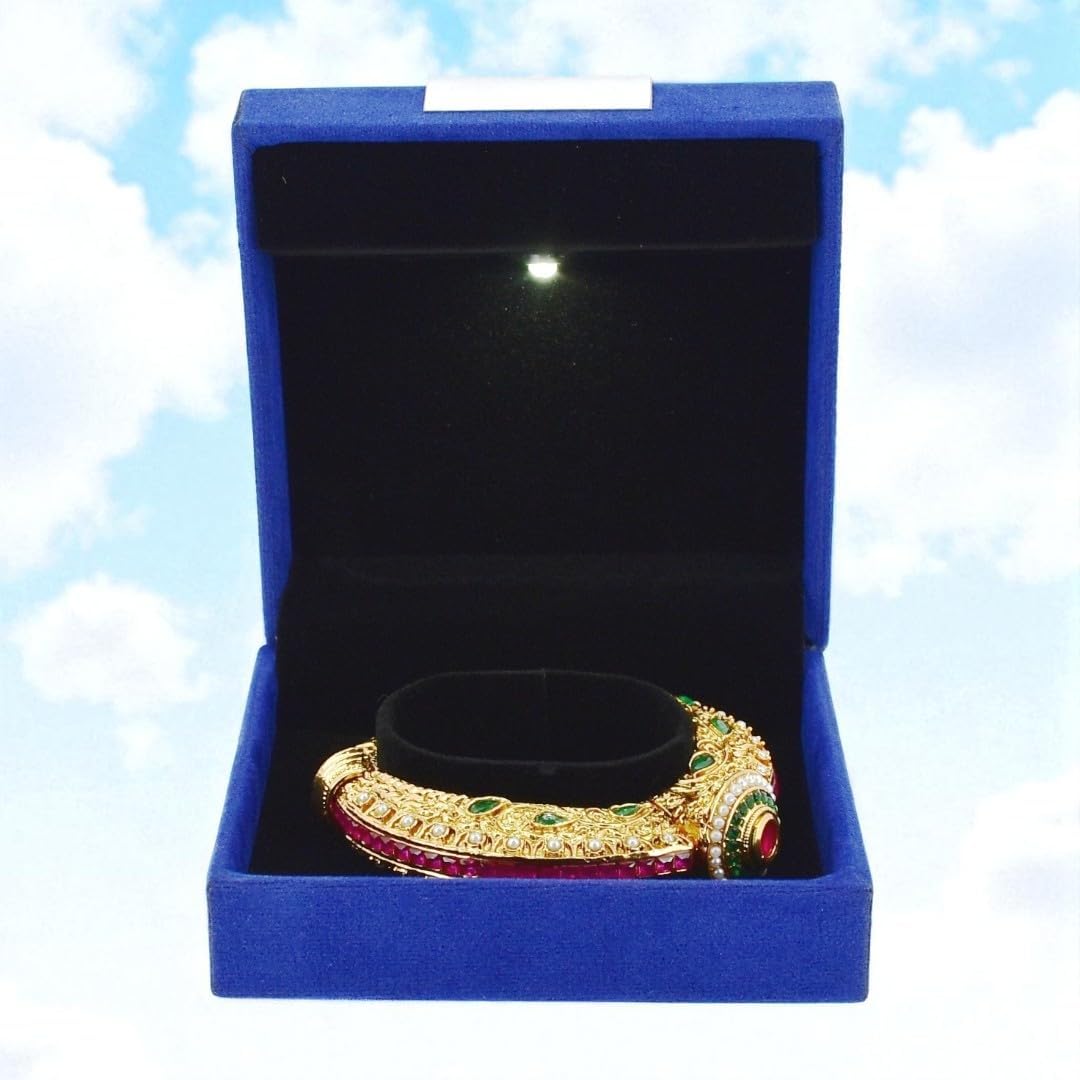 Jewellery Box with LED Light for Bangle or kada (Blue Velvet) 4x4
