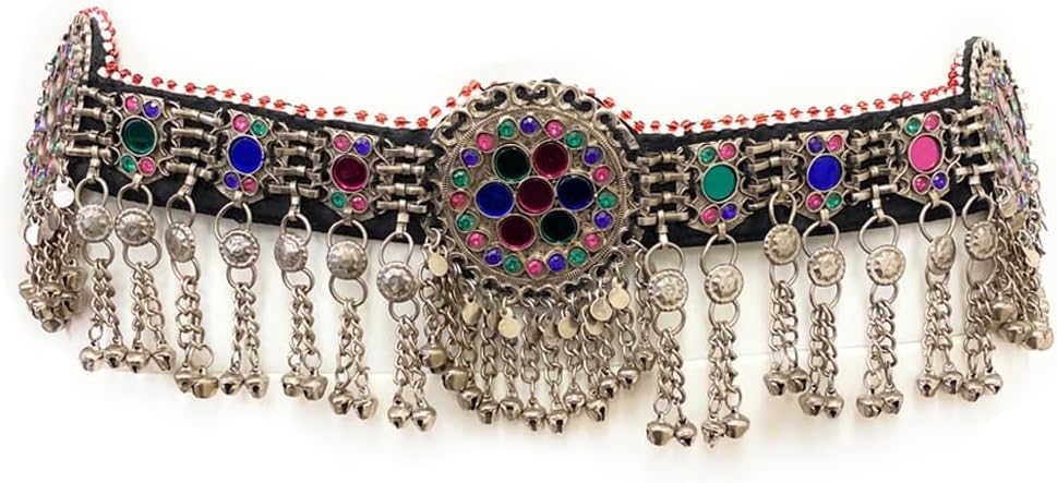 Duel On Jewel Afghan Kuchi Tribal Womens Coins Waist Hip Belt Halime Ertuğrul Kayi Turkman - Belly Dancing Navratri