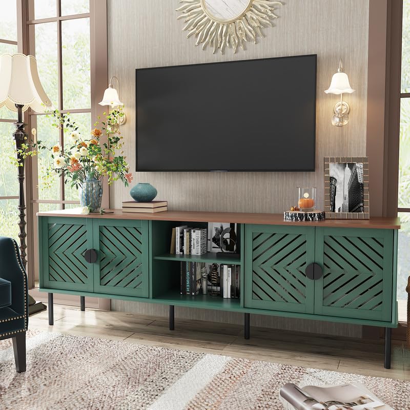Image of ARTPOWER 70 inch TV Stands, Entertainment Center with Storage, Green