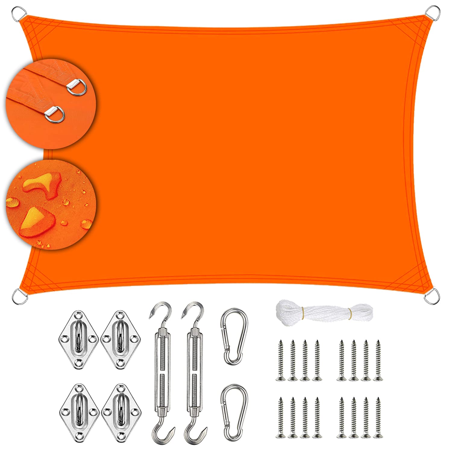 Voile d'ombrage carré protection UV efficace auvent pour terrasse