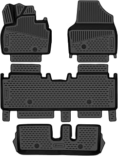 Element 3D Rubber Floor Mats Suitable for KIA EV9 2021-> | ELE! | 100% Perfect Fit All-Weather TPE Floor Mats, High Edge, Waterproof, Non-slip, Odorless