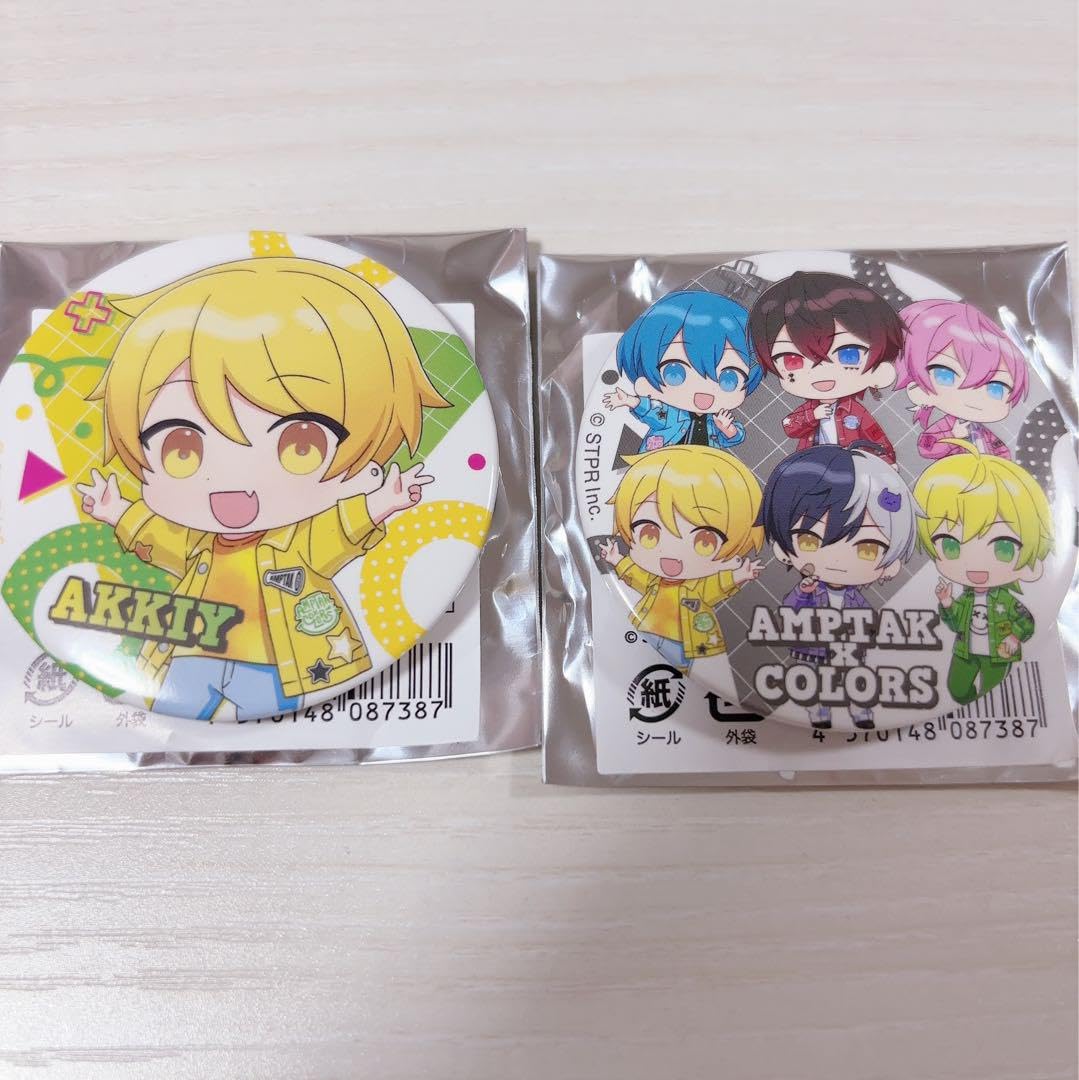 AMPTAK×COLORS キャラクター 缶バッジ からつけあっきぃ あっきぃ