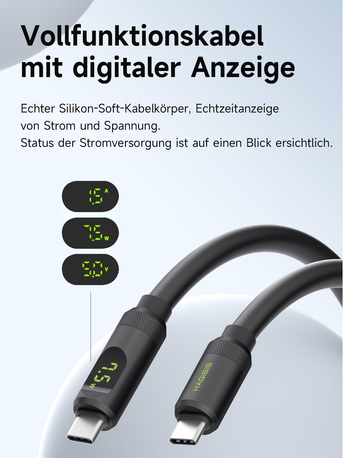 Hagibis USB4 M.2 NVMe SSD Gehäuse 40Gbit/s mit LED Display Kabel MC40