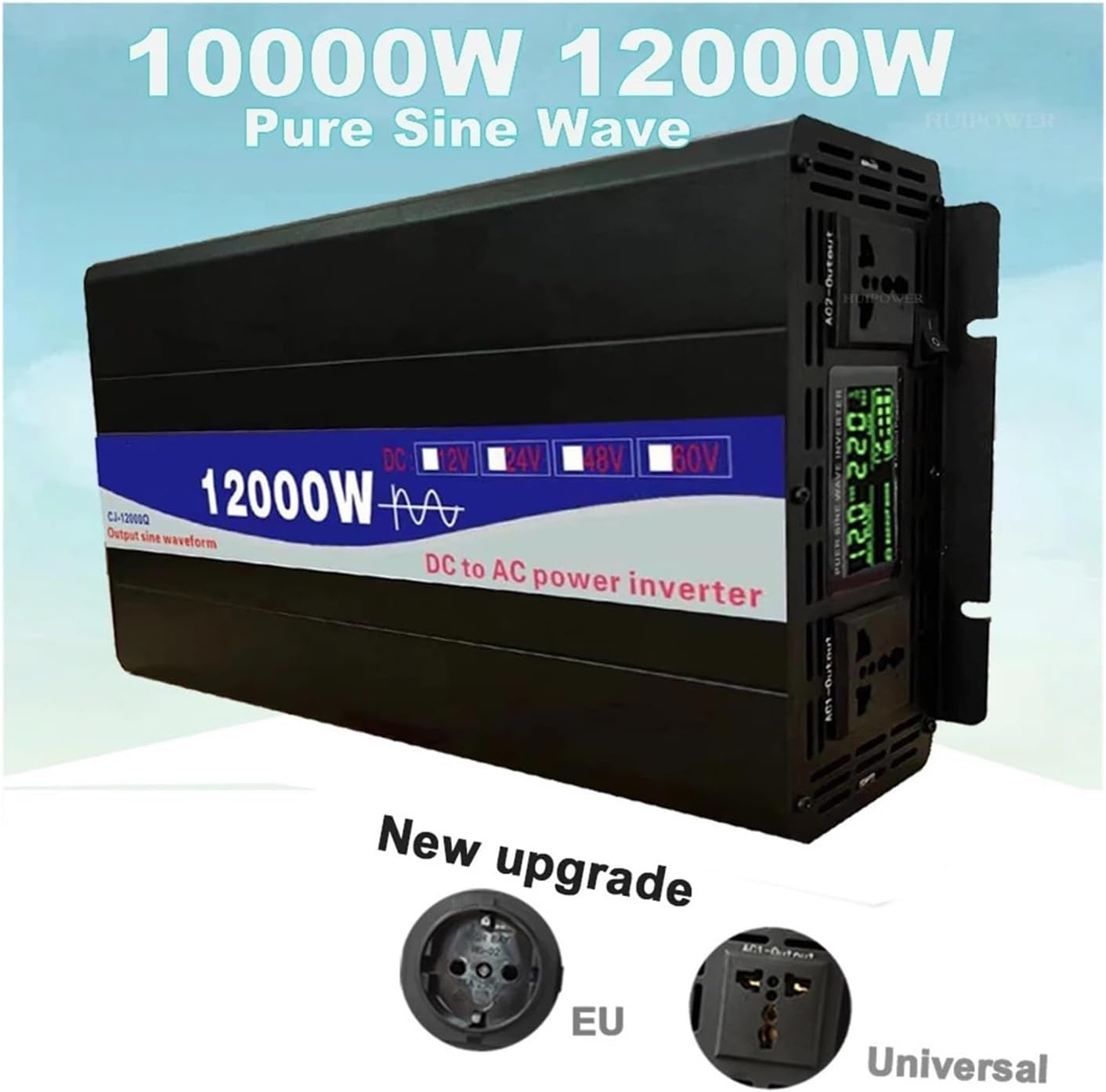 Inverter 10000W 12000W 24V 48V to AC 220V Power Supply 50HZ 60HZ Voltage Frequency Converter(24V_220V 60HZ)(10000w,48V-230V 50HZ)