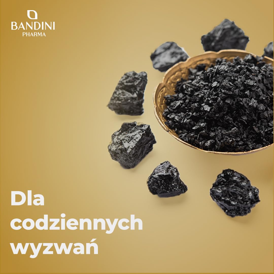 Bandini® Mumijo Shilajit 40.000mg 120 kapsułek, oryginalny z Himalajów, bogaty w 85 minerałów, z 80% kwasem fulwowym i witaminą B6, ponad 85 pierwiastków śladowych, wegański, 1000 mg na dzienną dawkę
