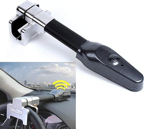Miniatura 1 de Vechkom Cerradura del volante con alarma Dispositivo antirrobo de seguridad para coche antirrobo Cerradura de seguridad retráctil Protección T-Lock