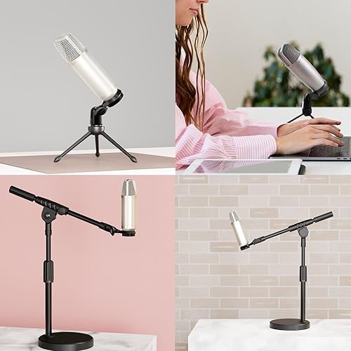 Miniatura 6 de Soporte de micrófono de condensador Rosca de interfaz estándar compatible con dispositivos de soporte con tuerca de conversión de 38 corta virola de