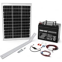 ASE 20W 12V Solar Panel Kit for Liftmaster Gate Openers