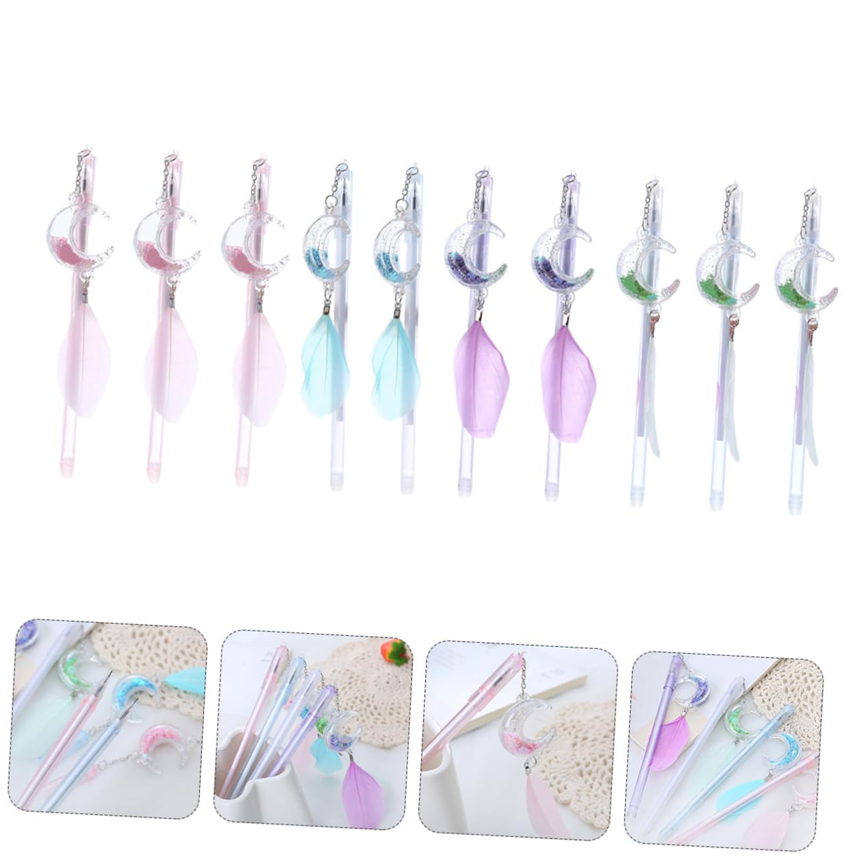 30pièces à Gel Avec Pendentif Lune De à Encre Gel Pour Écoliers Et Étudiants Fournitures Scolaires Et Amusantes