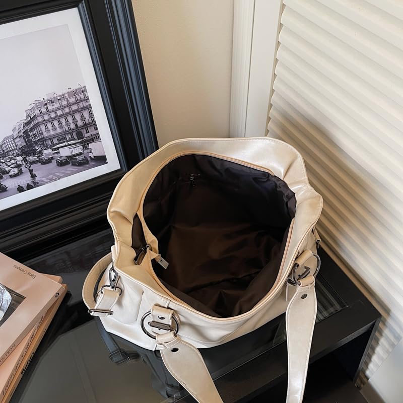 Bolsos cruzados Hobo de PU para mujer de gran capacidad con cremallera