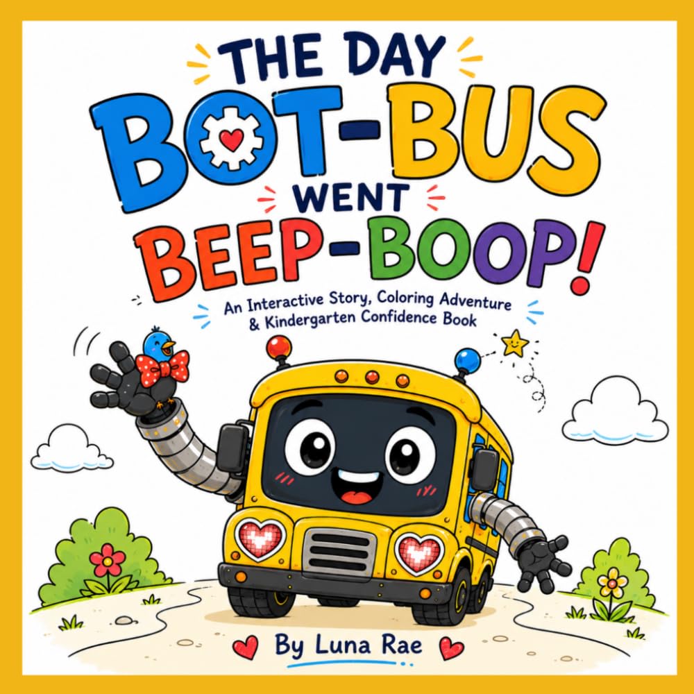The Day Bot-Bus Went Beep-Boop!: An Interactive Story, Coloring Adventure & Kindergarten Confidence Book