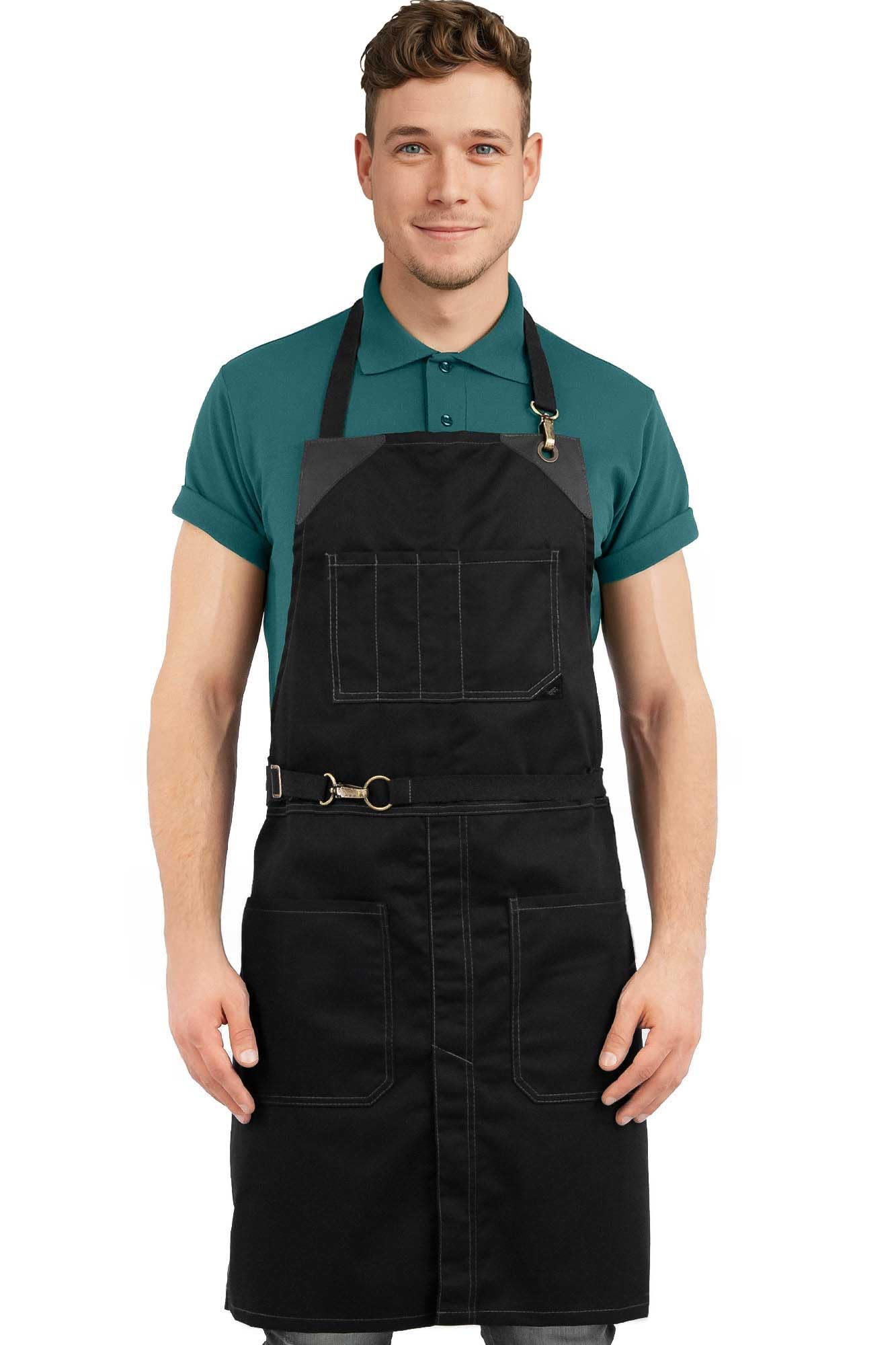 Under NY Sky No-Tie Twill Apron - Leather Reinforcement