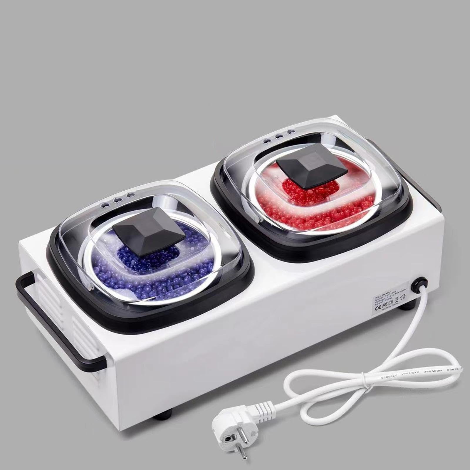 Generic Máquina Eléctrica Profesional para Cera Depilatoria Calentador de Doble Recipiente con Termostato Ajustable Diseño Compacto en PP Adecuado P