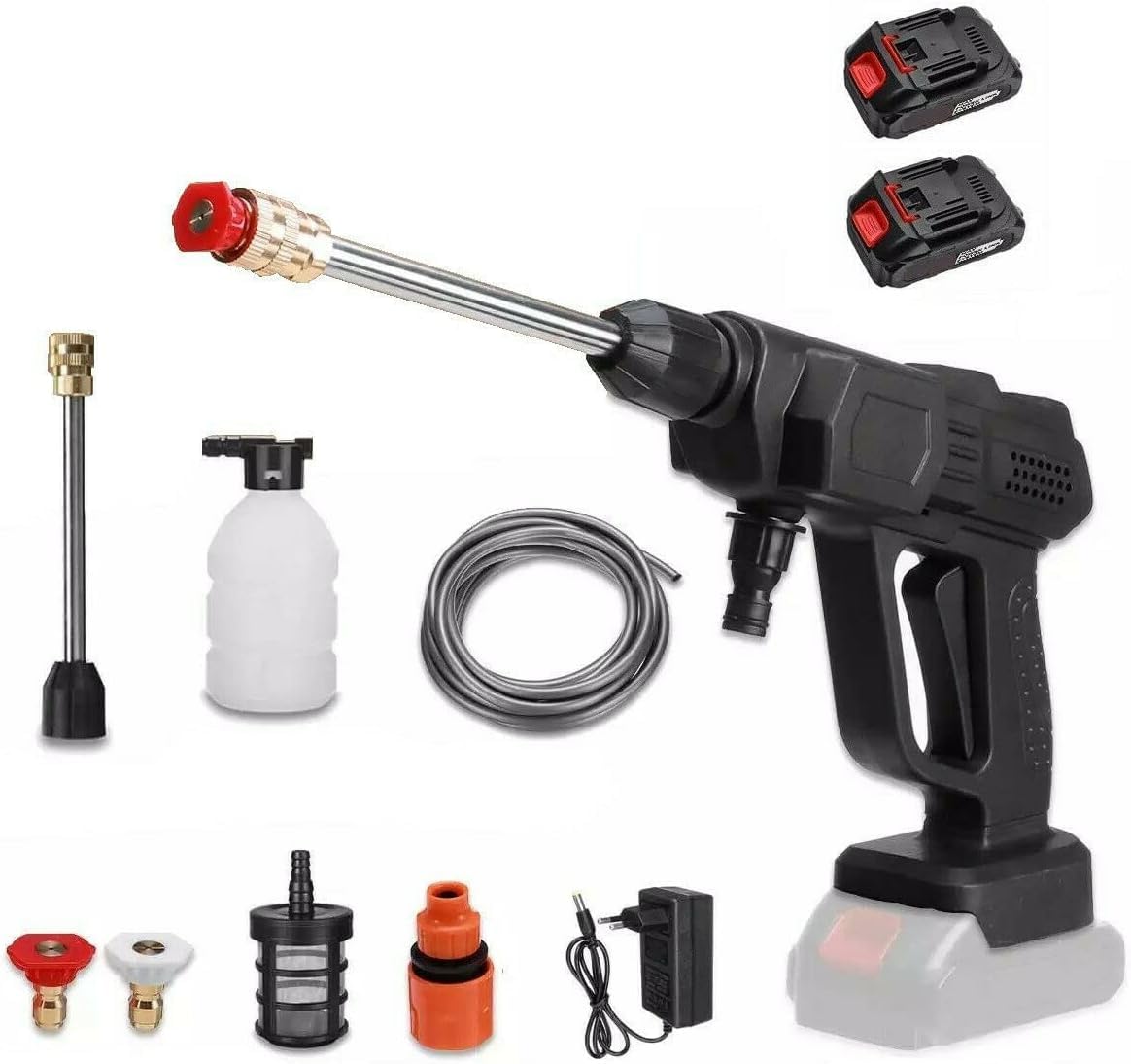 Idropulitrice Portatile Senza Filo 48V - Doppia Batteria, Alta Pressione, Per Lavaggio Auto E Bici