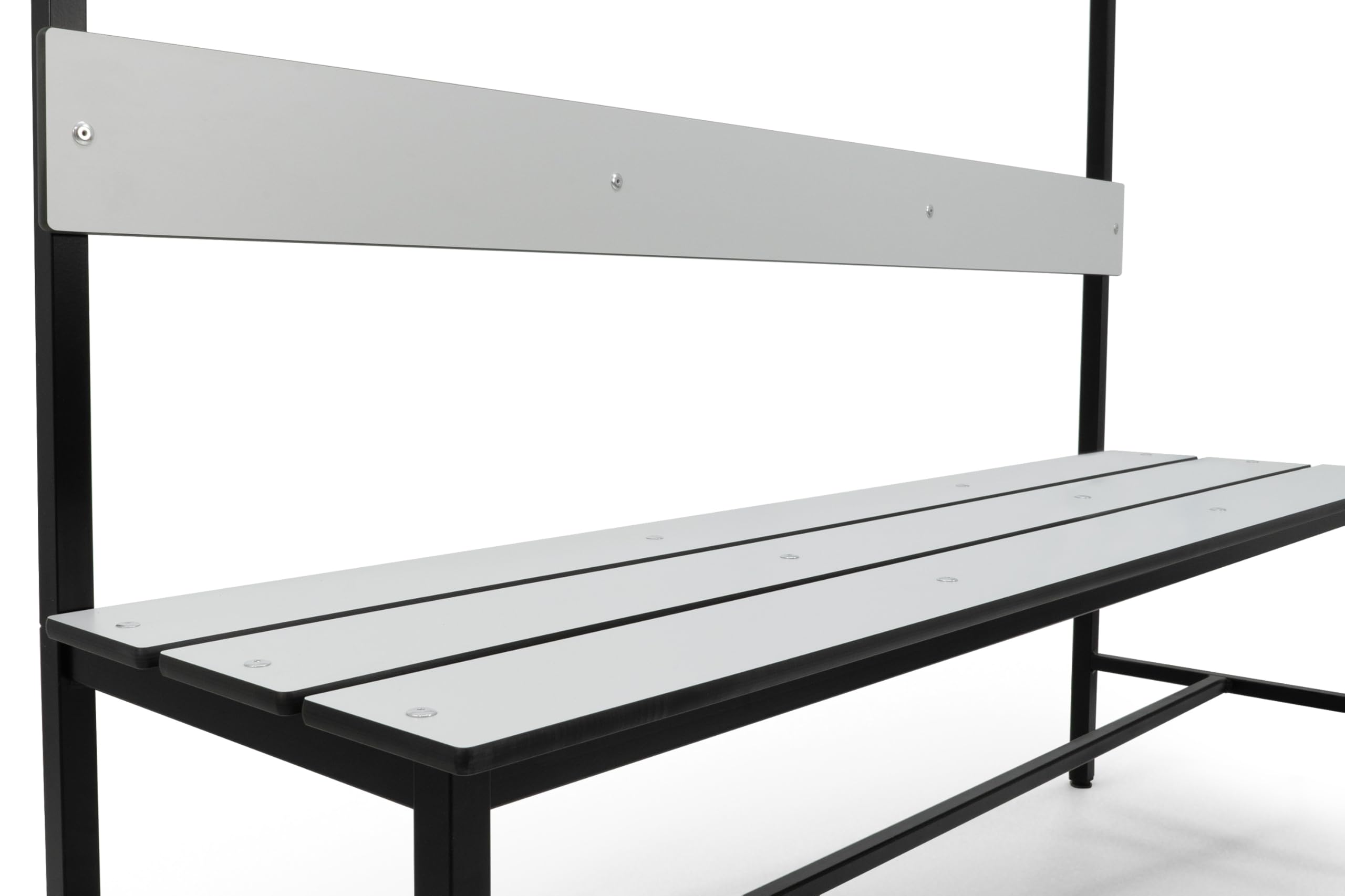 Pack 2 Banco Vestuario Fenólico 1500x370x1800mm con Perchero Riva