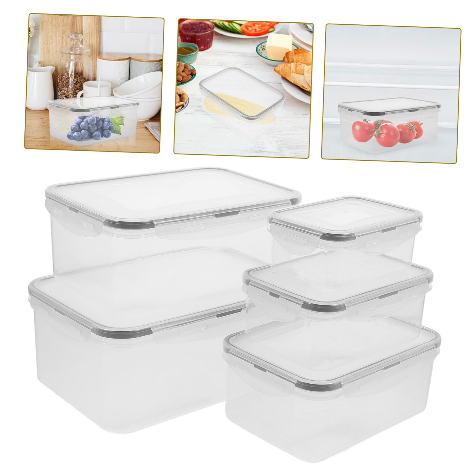 Alipis 10 Pezzi Set Più Croccante Contenitore Per La Frutta Nel Contenitori Da Cucina Con Coperchio Contenitori Per La Conservazione Degli Alimenti Congelatori Pp