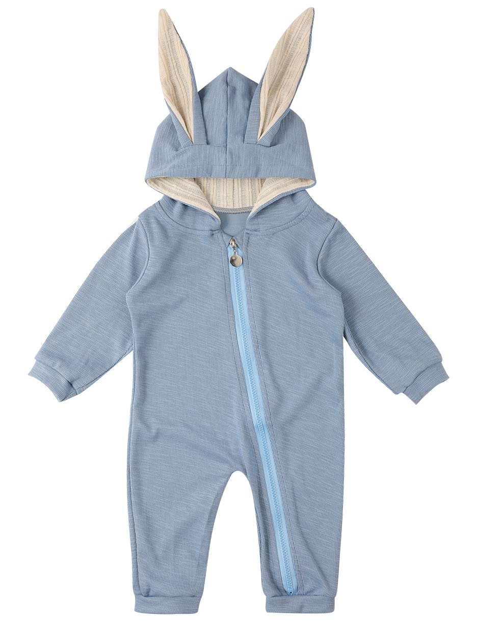 Newborn Infant Kids Baby Boys Cute Cartoon Long Sleeve Zipper Hoodie Rompers Jumpsuit Top Outfits Clothes