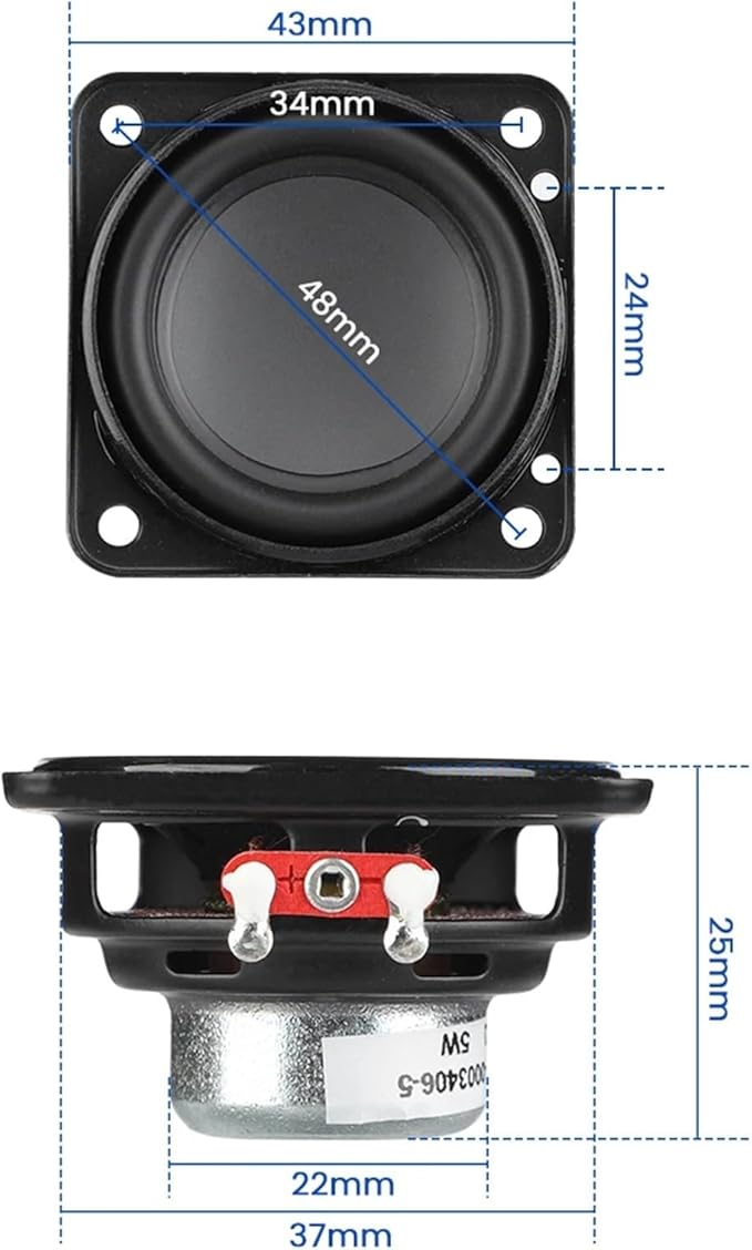 2 Parlantes Portátiles 1.5 Pulgadas 4 Ohm 5W Audio miniatura 3