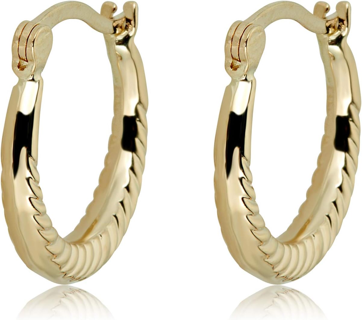 AVORA 14K Yellow Gold Twist Hoop Earrings - 14mm