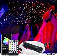 Vista 16 de AKEPO 3 en 1 Starlight Headliner Kits: Efecto Meteoro+6W RGBW Fibra Óptica Estrellas Luces+4 Coche Bajo Dash LED Luz, Música Sync App Control Fibras