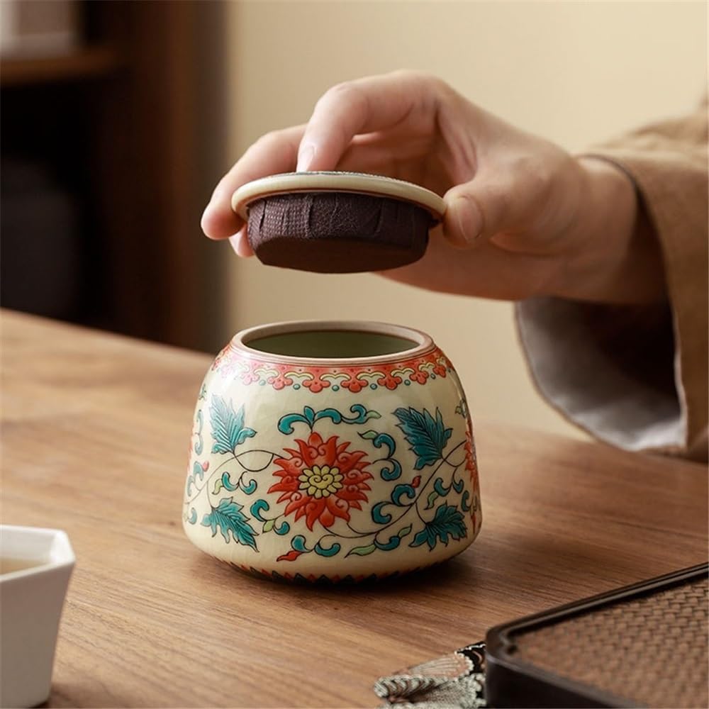 Pojemnik do przechowywania herbaty Ru Kiln Tea Canister Vintage Sealed Storage Tin Może Być Również Używany Do Kawy, Słodyczy, Przypraw dla Sugara