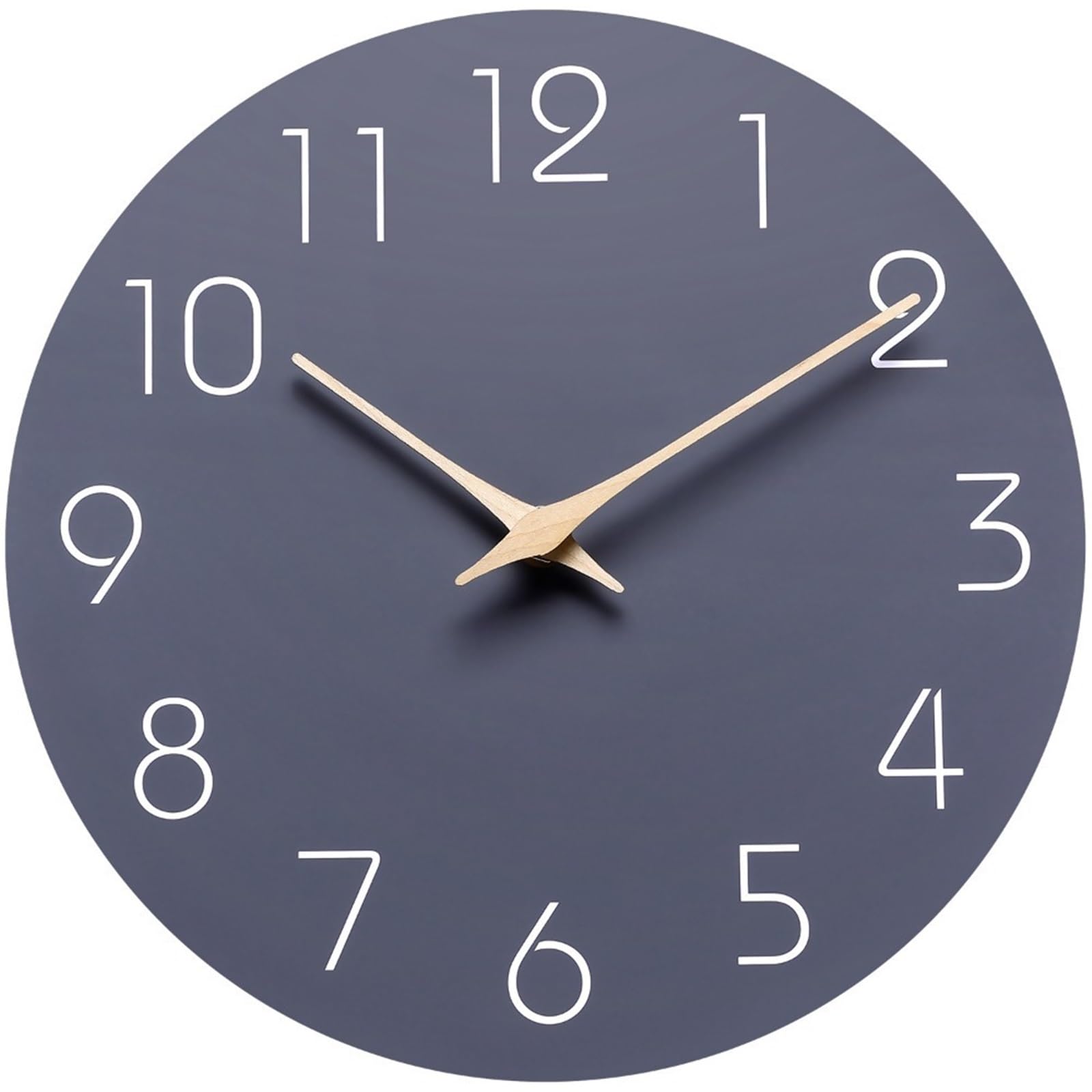 DJSKLDF Wall clock Creative 10 Inch Wall Clock Non Ticking Hanging Digital Minimalist Style Round Scale Dining Room(Grey)