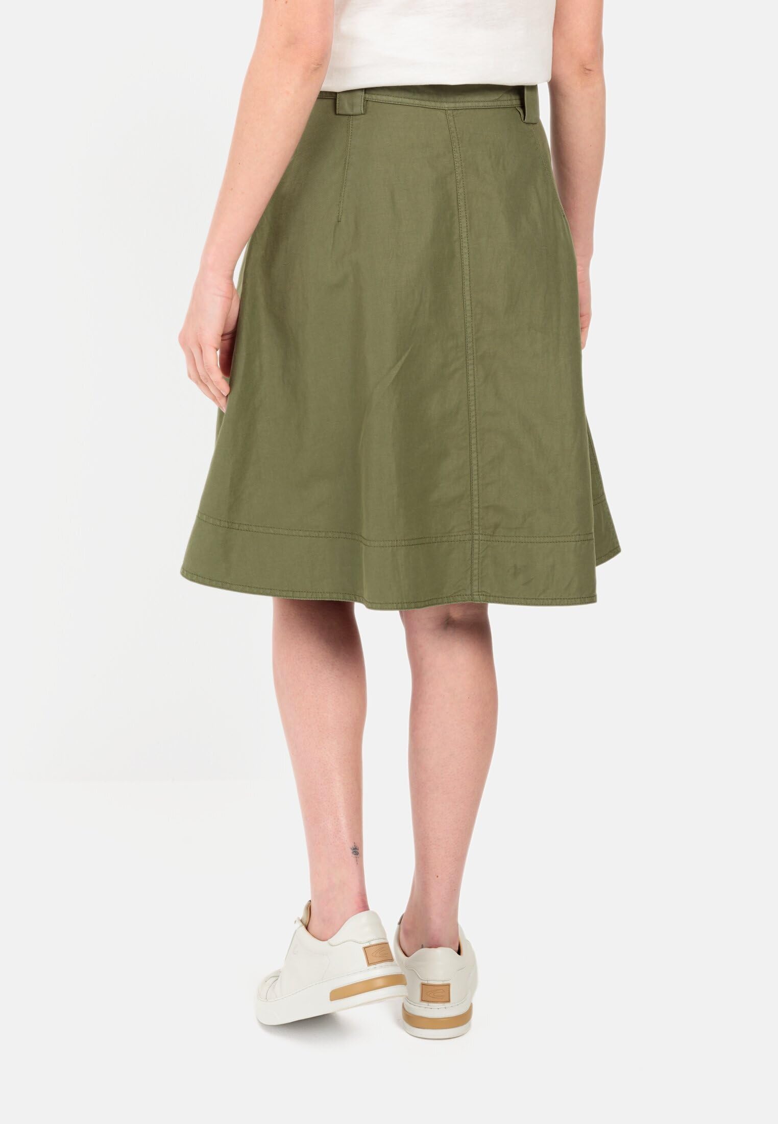 camel active Damen Rock aus leichtem Baumwoll-Leinen Mix